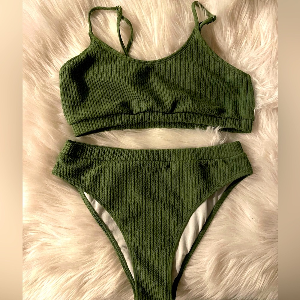 Olive green bikini set